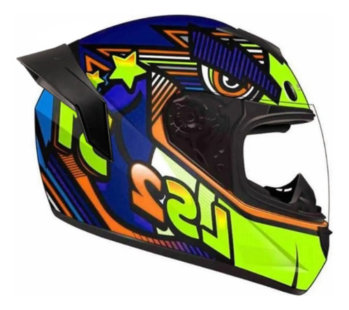 Casco Integral Ls2 Ff353 Khan, Azul/amarillo