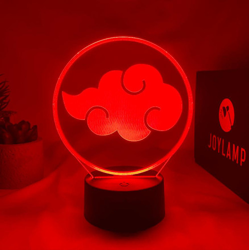 Lampara 3d Luz Led De Colores Naruto Akatsuki