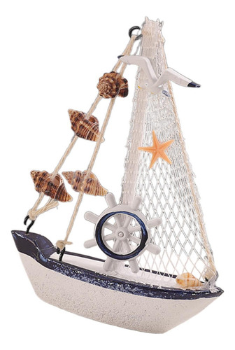 Minimodelo De Barco Con Timón, Artesanía Náutica En La Playa