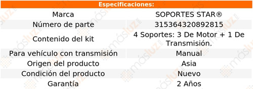 4 Sop Caja Motor Tornado L4 1.8l 04/11 S. Star