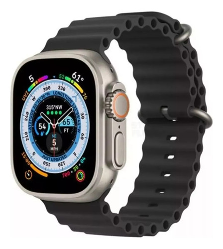 Smartwatch Ultra 3 Ai 4/64gb 5g Chip Celular De Pulso Gps Caixa Prateado Pulseira Preto Bisel Prateado Desenho Da Pulseira Ocean