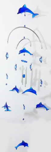 Imagem 1 de 6 de Sino Dos Ventos Golfinho Com Arcos Em Resina Feng Shui Novo
