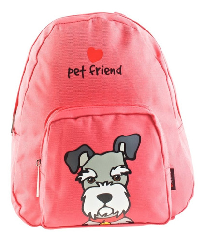 Mochila Pet Friends Chica Estampa De Perro Y Corazón Febo