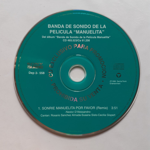 Cd Original Promo - Banda De Sonido De  Manuelita 