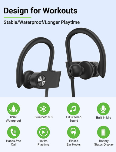 Auriculares Bluetooth Stiive 53, Deportivos Y Resistentes