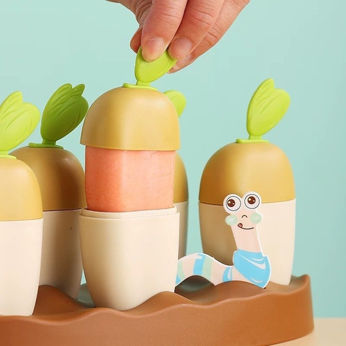 Imagen 4 de 4 de Molde De Helados Manzanas - 5 Paletas