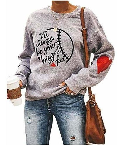 Atact Love Heart Baseball Pullvoer Tops Para Mujeres Fqykx