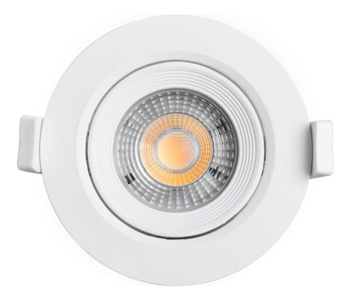 Luminária Spot Led Direcionável 5w 3000k Redondo Bivolt Cor Branco 110V/220V