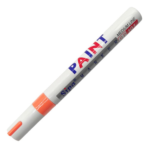 Marcador De Pintura Sipa Paint Sp101 Naranja Punta Porosa