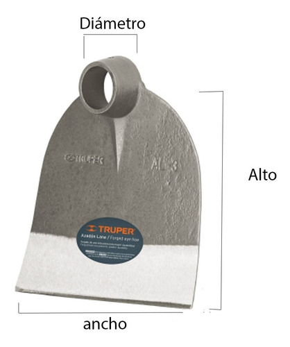 Azadón Forjado 2,1 Lbs S/mango Truper Al-3