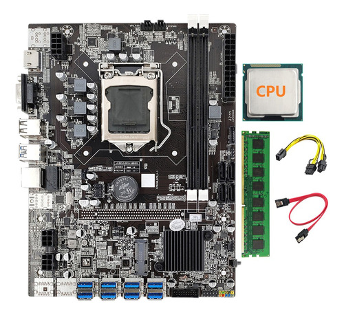 Placa Base Minera B75 Btc Lga1155, 8 Gpu, Pci-e, 1 X 16 X Dd