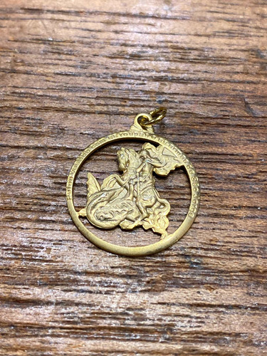 Luli Colgante Medalla Dije Baño Oro San Jorge Imagen Unisex