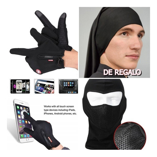 Balaclava Pasamontañas + Guantes De Neopreno Para Moto
