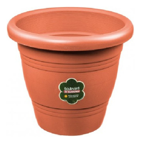 Vaso Redondo Plástico 13cm - Sanremo Cor Marrom Liso