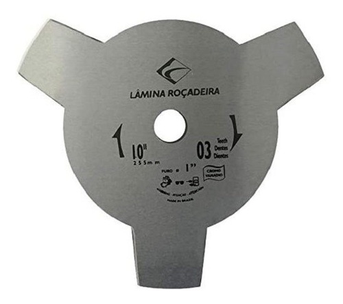 Lâmina Roçadeira 3 Pontas 255x1,5x3/4 Saturno - Kit 3 Peças