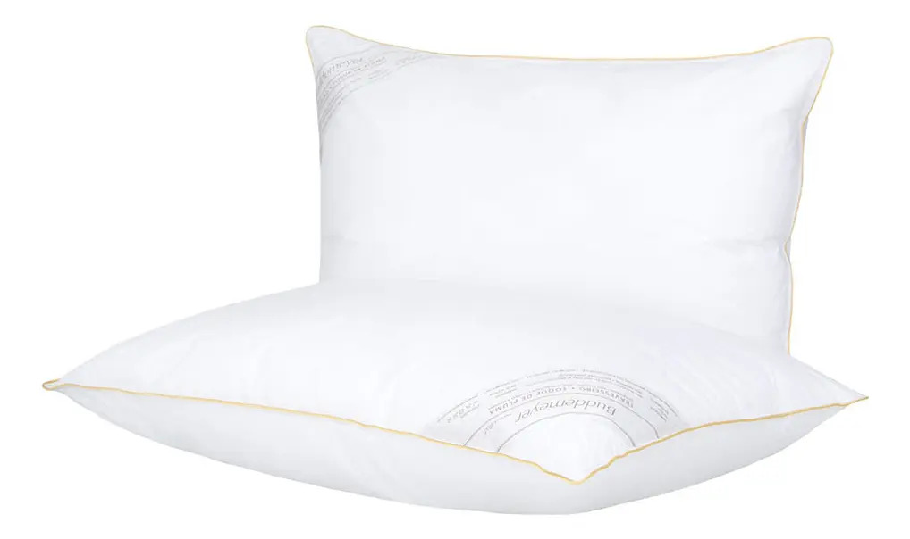 Kit Travesseiro 50x70cm Buddemeyer Toque de Pluma Algodão Branco 2 peças
