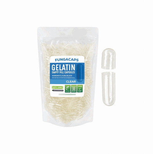 Capsulas 00 Vacias Gelatina Transparentes Hongos Suple 1000u Color Transparentes Tamaño 00