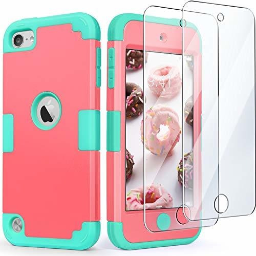 iPod Touch 7 Armor Case With 2 Screen Protectors, iPod 6 & 5