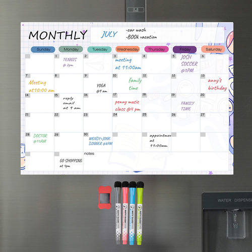 Calendario Borrado Seco Magnetico Para Refrigerador Mensual