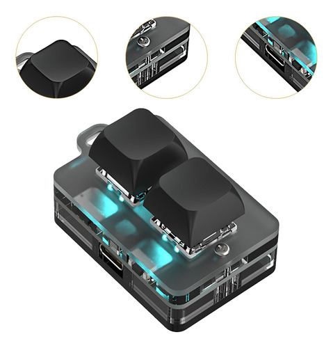 Red Switch Usb Mini 2 Teclado De Teclado Teclado Preto