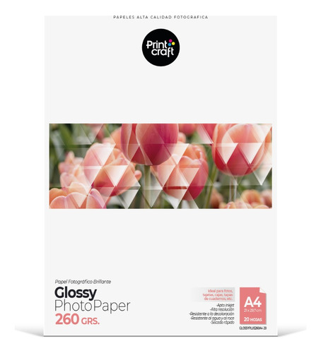 Papel Glossy Foto 260 Grs A4 Tarjetas Brillante 20 Hojas