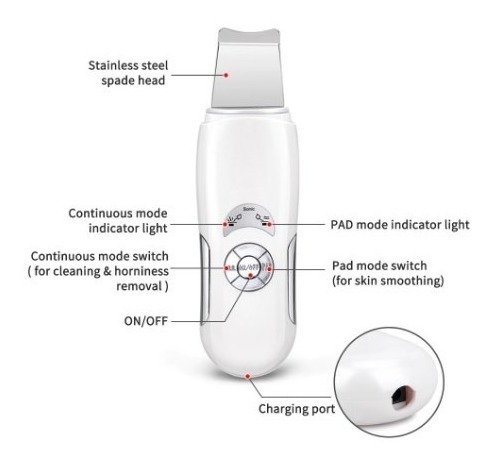 Limpiador Ultrasonido Facial Digital Peeling Lifting Manchas