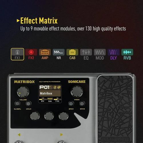 Pedaleira Sonicake Matribox (nova Versão Da Valeton Gp100) C Prateado