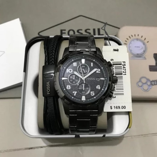 Reloj Hombre Fossil Dean Fs4721 Cronógrafo Acero Inoxidable