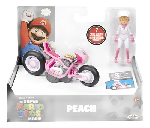 Vehículo Con Figura Peach Súper Mario Bros La Película