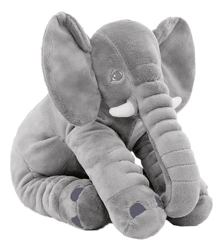 Almohada Elefante Gris Peluche Grande 60cm
