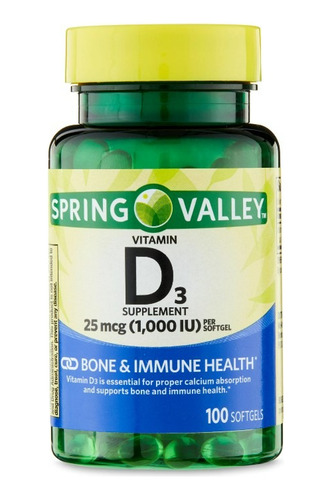 Vitamina D3  1000 Iu 100 Capsul - L a $3