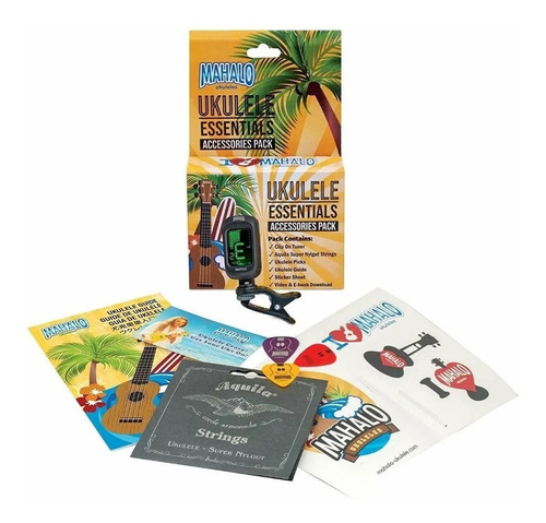 Kit Ukelele Encordado Aquila Afinador Puas Curso Libro Video