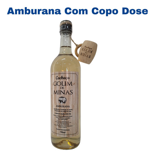 Cachaça Artesanal Amburana 750ml + Copo Dose Golim De Minas