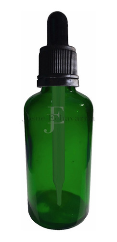 Imagen 2 de 5 de 100 Botellas De Vidrio Color Verde 50ml C/ Gotero Inviolable