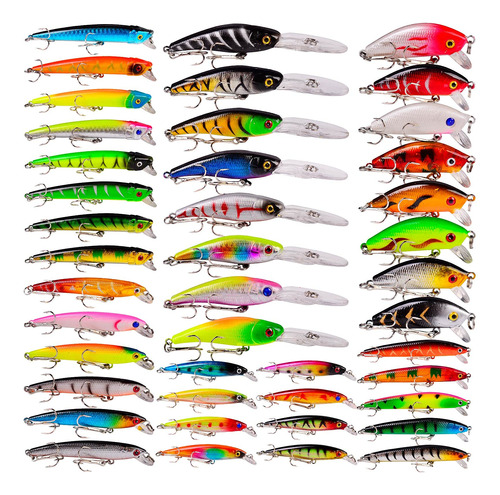 30pcs Pesca Señuelos Anzuelos Crankbaits Minnow Cebos Tackle