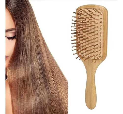 Kit De Cepillo Y Peine De Bambú Anti Frizz Con 6 Piezasv1.