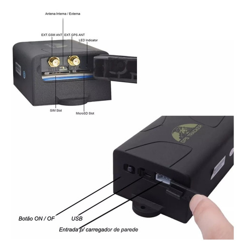 Rastreador Veicular Tk104 S/ Taxas,portátil,bateria Longa