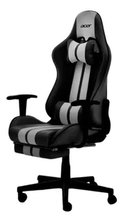 Silla de escritorio Acer Speed SPEED-GC1200 gamer ergonómica negra y blanca con tapizado de cuero sintético