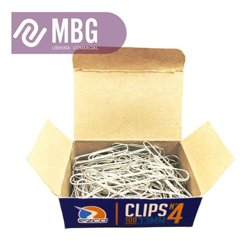 Imagen 3 de 6 de Clips Metal Ezco N4 33mm X100u