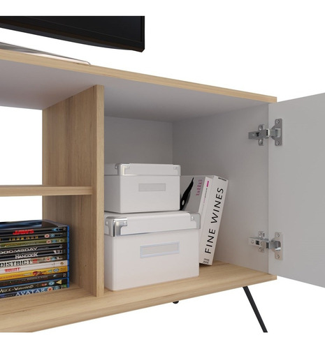 Mesa Urban Maderkit Duna Para Tv Hasta 70 Pulgadas Color Duna/blanco