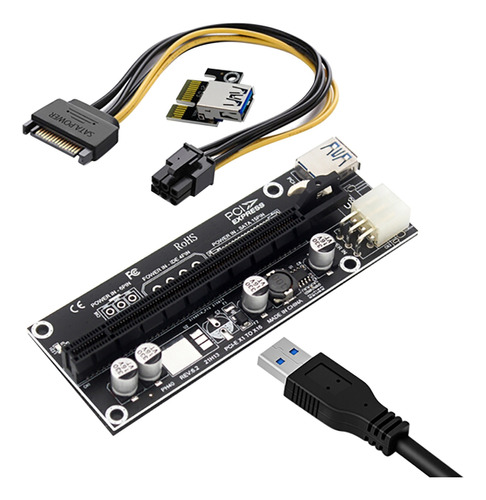 1 Tarjeta Adaptadora De Cable De Extensión Pcie X1 A X16 De