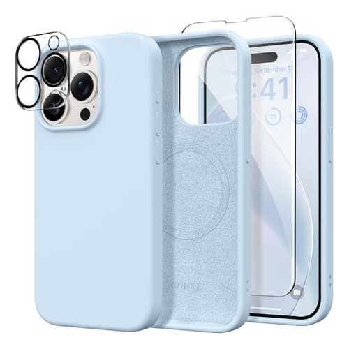 Funda Para iPhone 15 Pro Max Azul Silicon Liquido