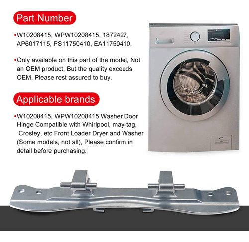 Bisagra De Lavadora W10208415 Apta Para Whirlpool 1872427 Ah