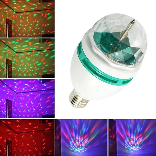 Lampara Led Rgb Giratoria Rayos Multicolor Fiestas Opvip