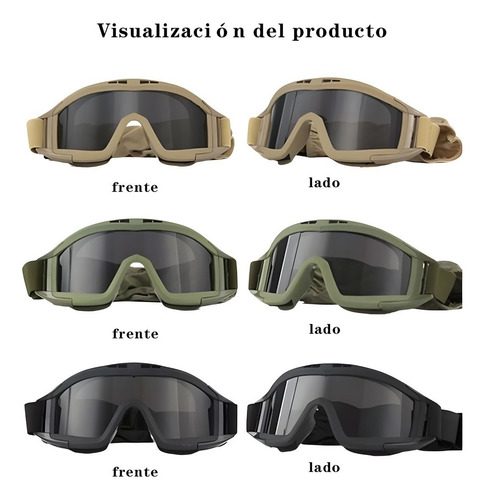 Policia Careta Gafas Goggle Militar Táctico Lentes Color Amarillo
