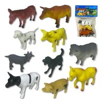 Comprar Kit Animais Da Fazenda Fazendinha Brinquedo De Borracha Vaca