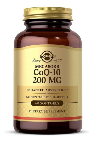 Megasorb Coq-10 200 Mg Solgar Natural 60 Capsulas