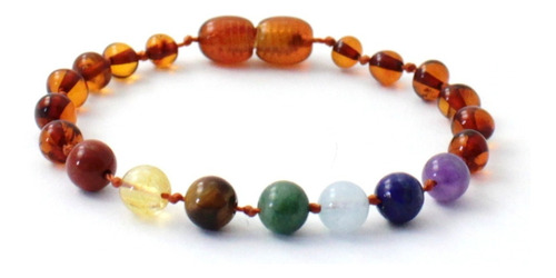 Pulsera Adulto Ámbar Baltico Y 7 Chakras