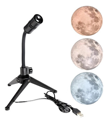 Proyector De Lámpara De Luna,luz Nocturna Giratoria De 360°