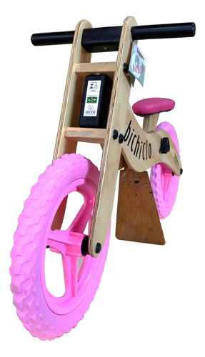 Imagem 3 de 4 de Bicicleta Infantil De Madeira Aro 12 - Bichiclo Rosa